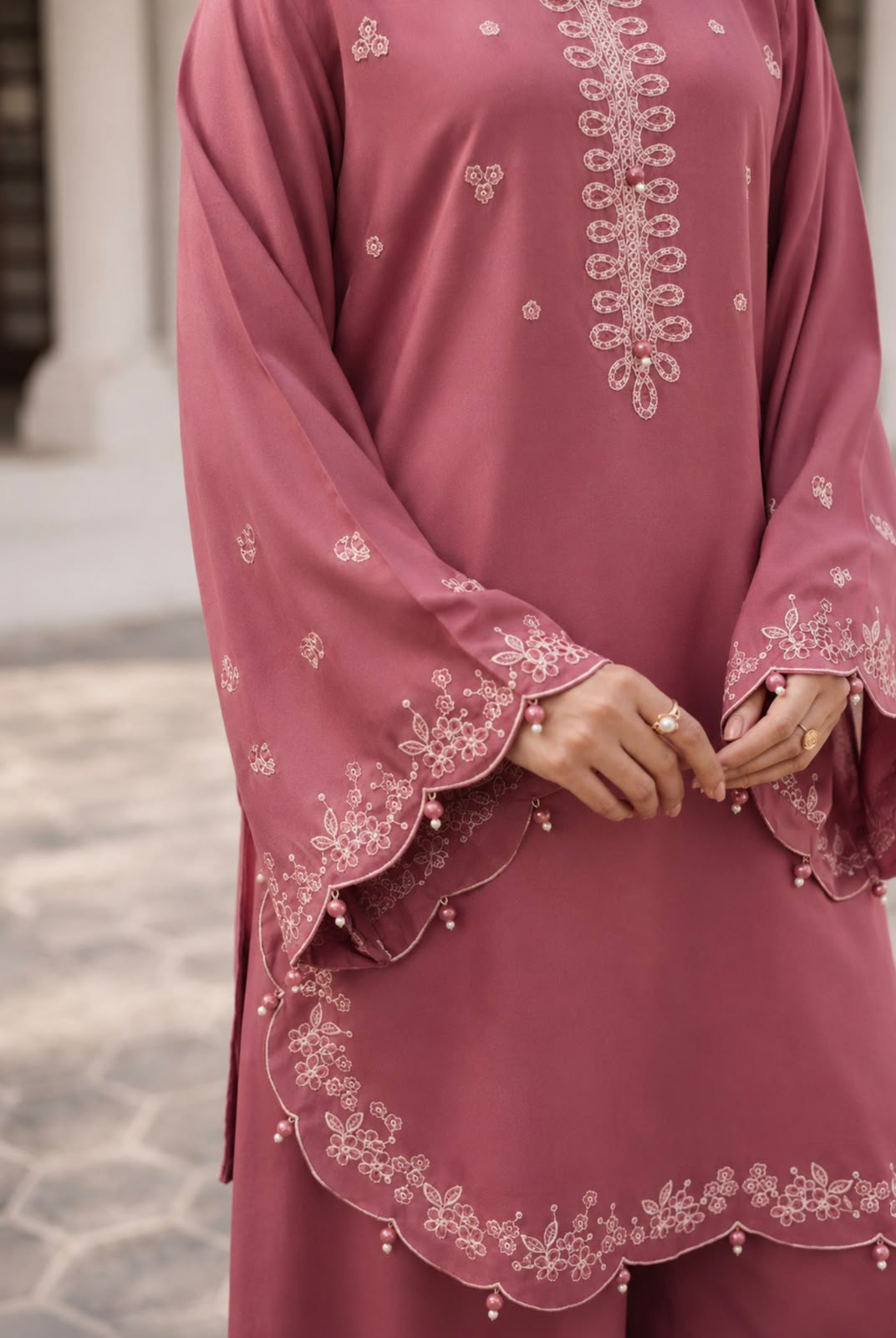 2PC Summer Embroidered Dress - 1330