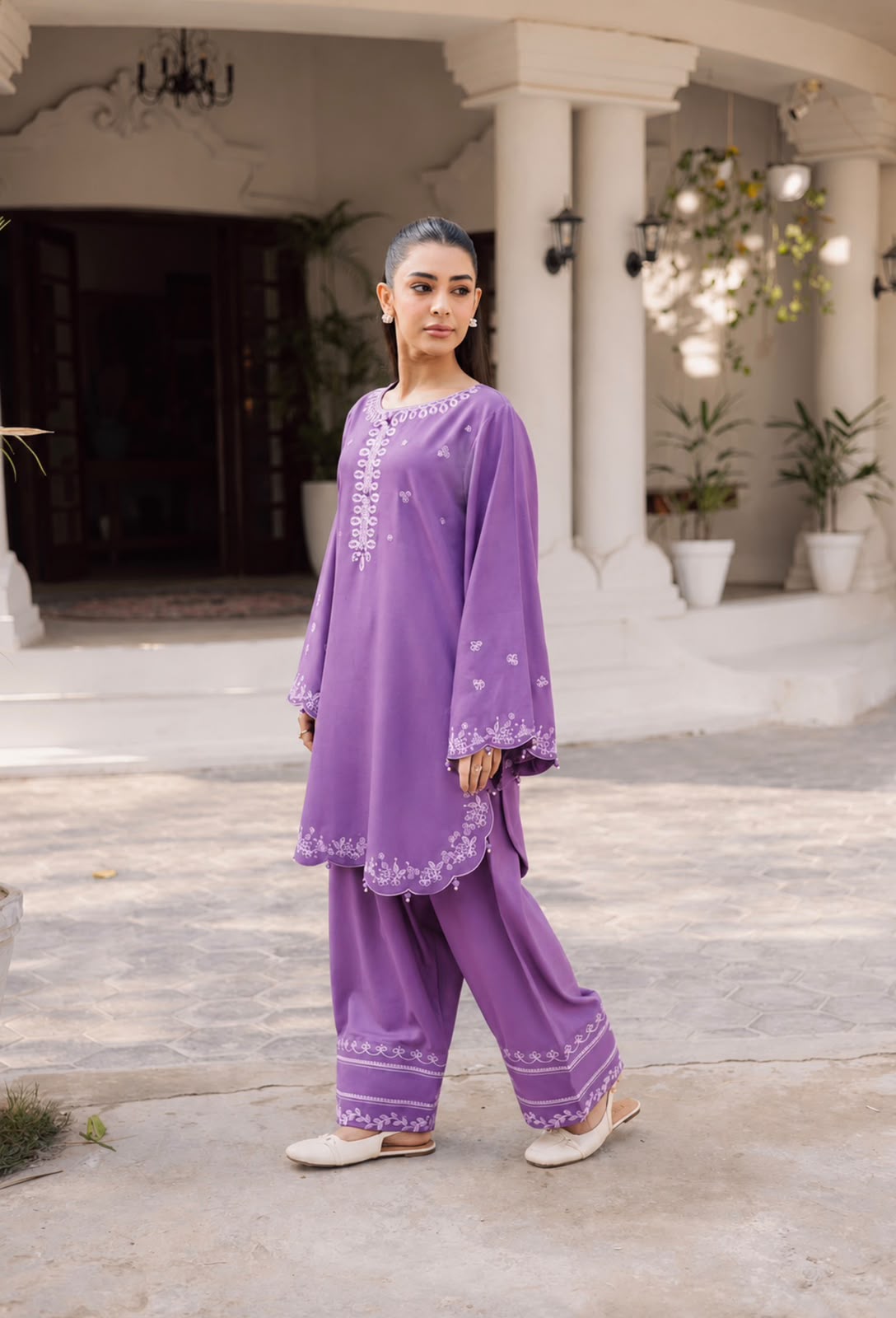 2PC Summer Embroidered Dress - 1334
