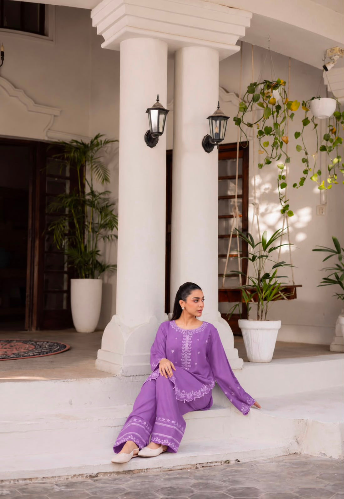 2PC Summer Embroidered Dress - 1334