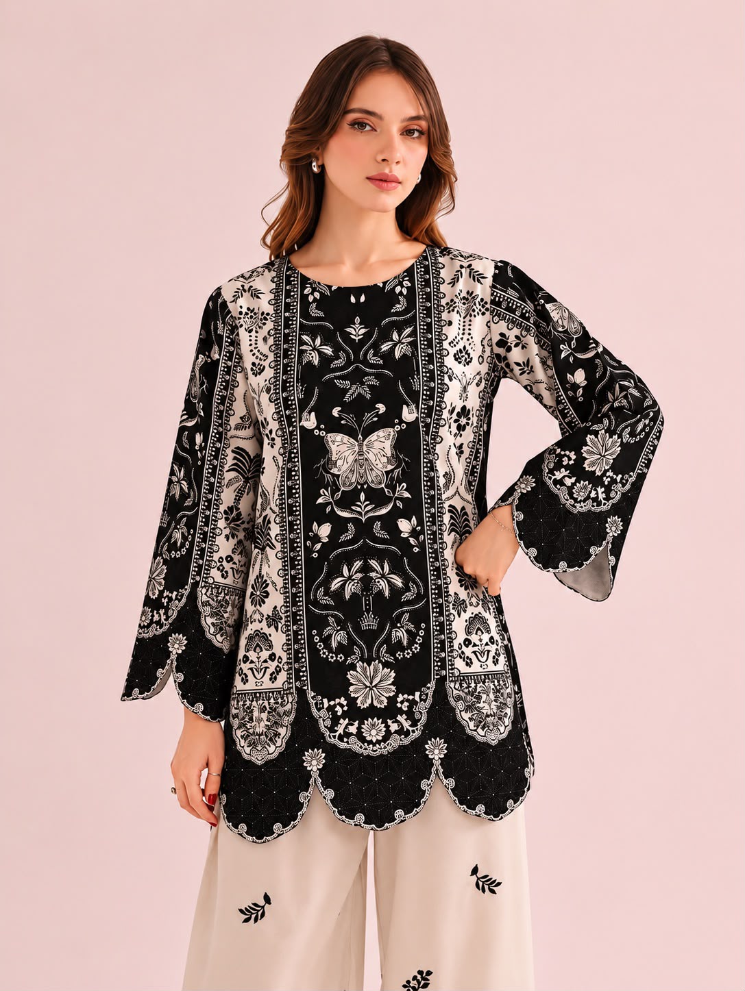 2PC Summer Lawn Dress- PRT L43875