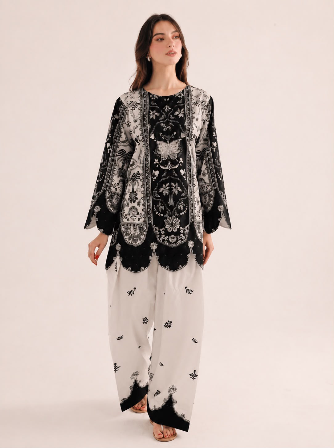 2PC Summer Lawn Dress- PRT L43875