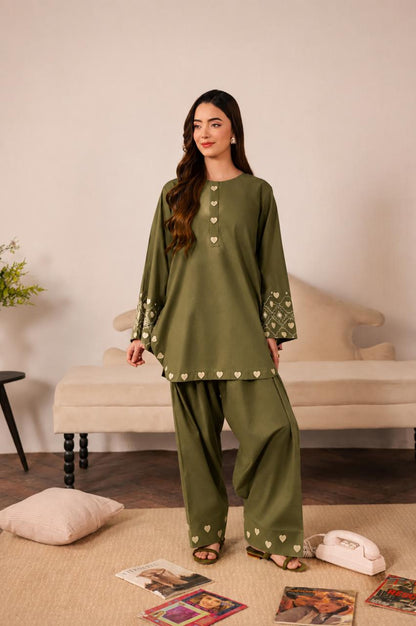 2PC Summer Embroidered Dress - 1352