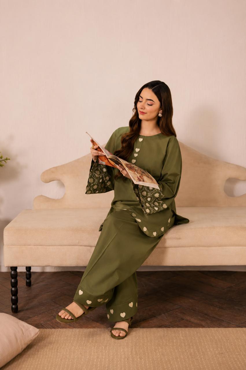 2PC Summer Embroidered Dress - 1352