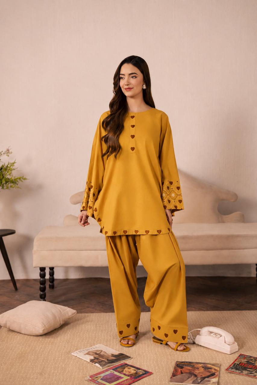 2PC Summer Embroidered Dress - 1353