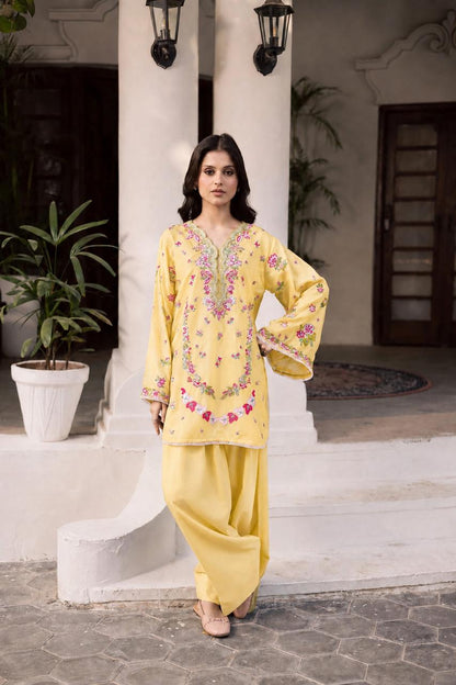 2PC Summer Embroidered Dress - 1354