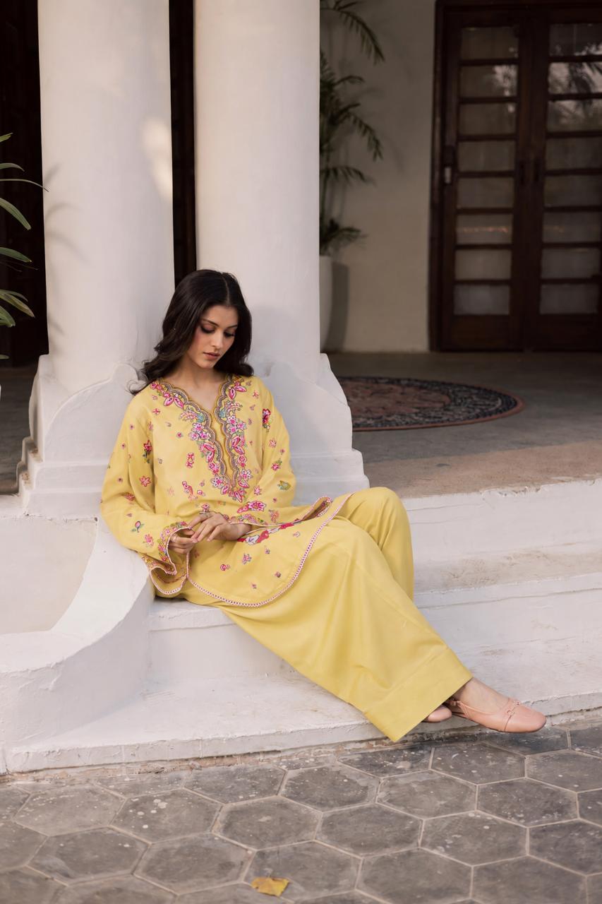 2PC Summer Embroidered Dress - 1354