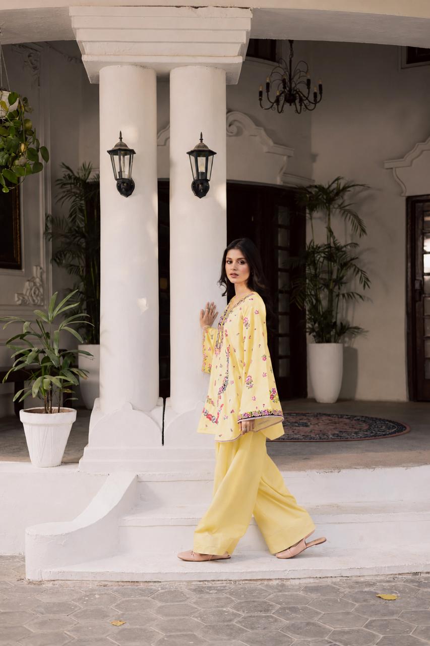 2PC Summer Embroidered Dress - 1354