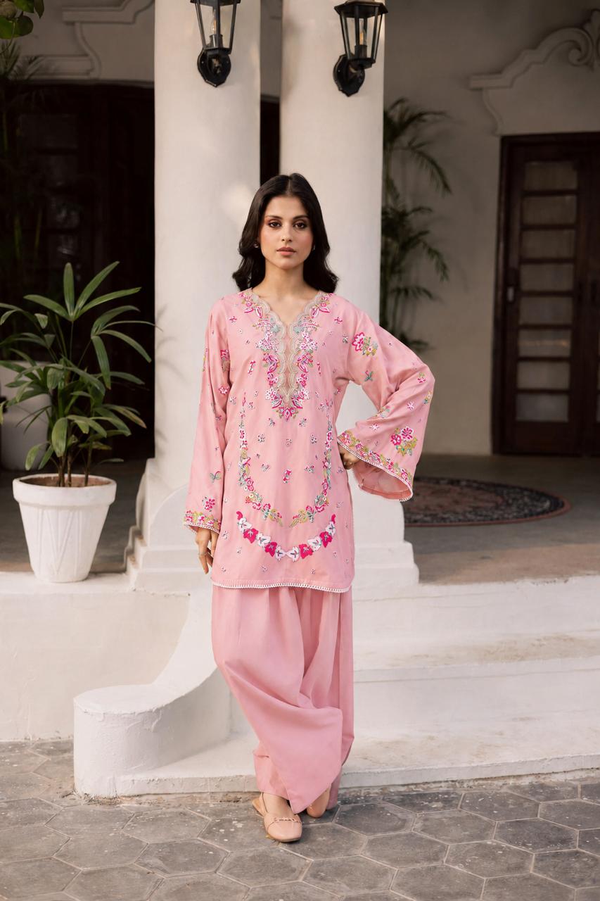 2PC Summer Embroidered Dress - 1356