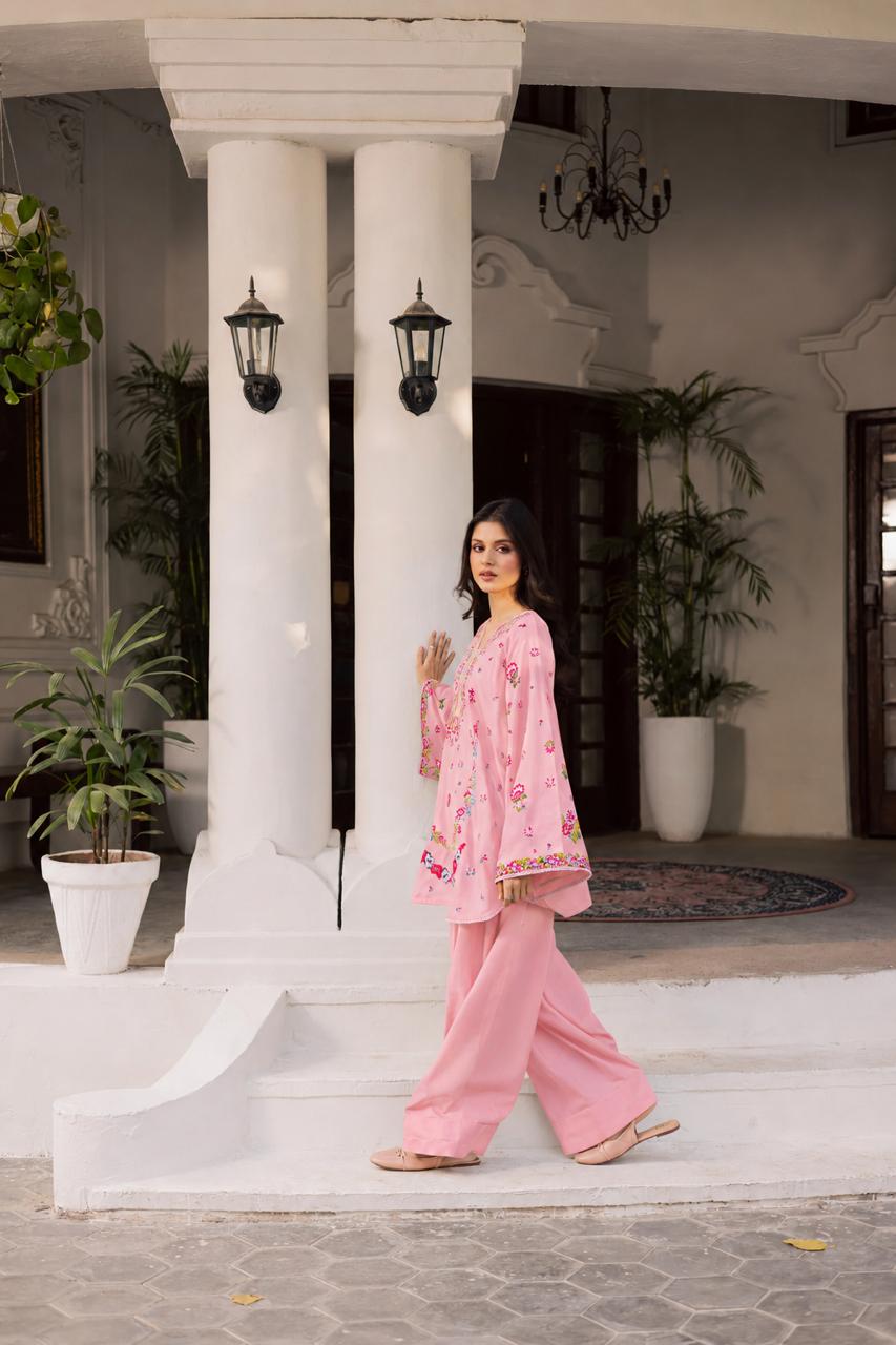 2PC Summer Embroidered Dress - 1356