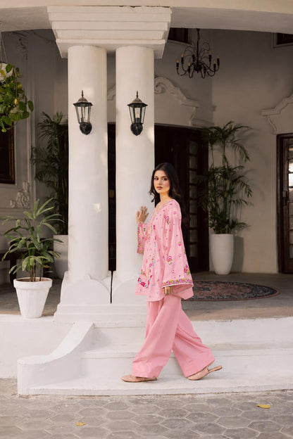 2PC Summer Embroidered Dress - 1356