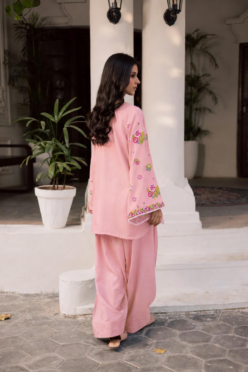 2PC Summer Embroidered Dress - 1356