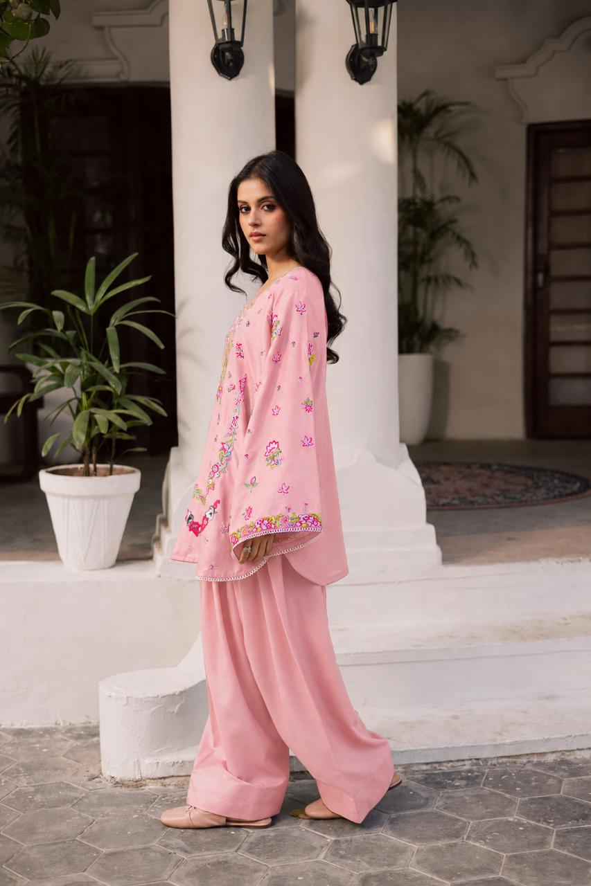2PC Summer Embroidered Dress - 1356