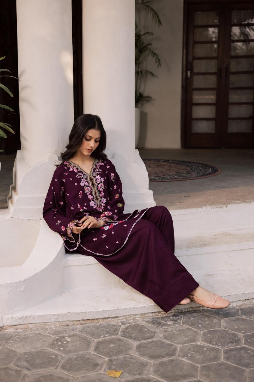 2PC Summer Embroidered Dress - 1357