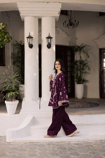 2PC Summer Embroidered Dress - 1357