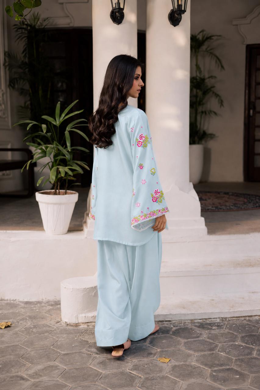 2PC Summer Embroidered Dress - 1359