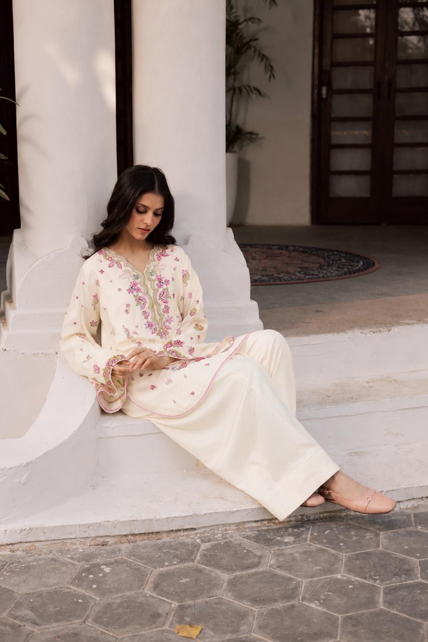 2PC Summer Embroidered Dress - 1358