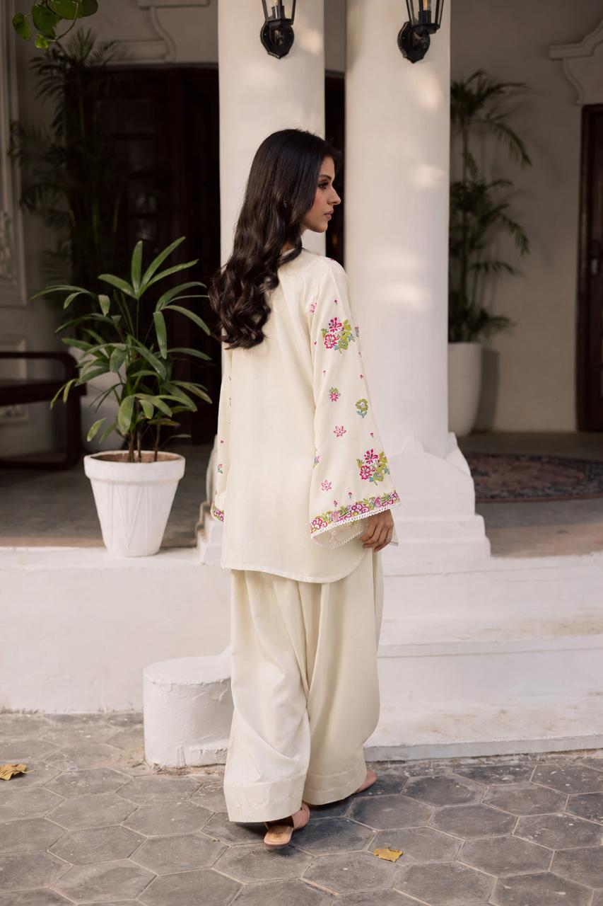 2PC Summer Embroidered Dress - 1358