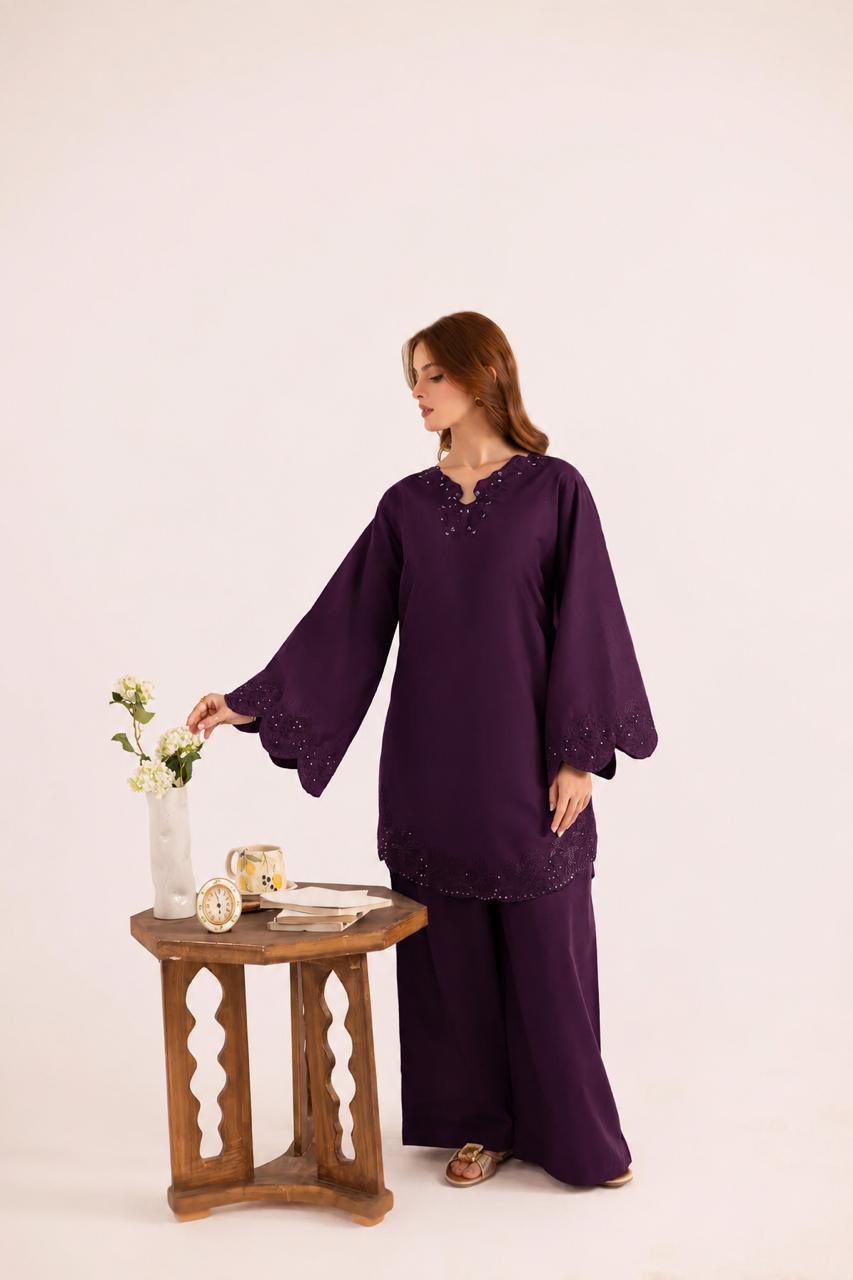 2PC Summer Embroidered Dress - 1360