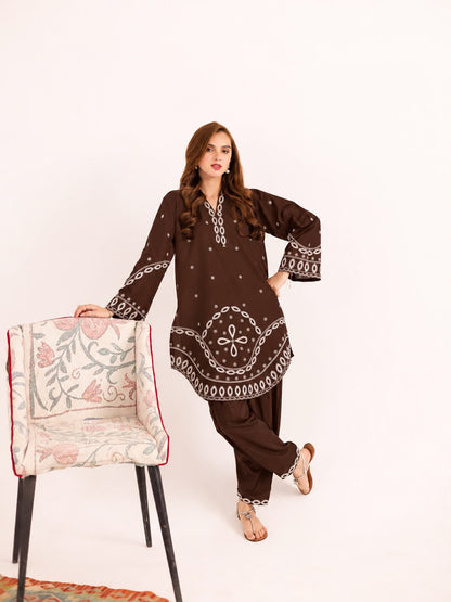 2PC Summer Embroidered Dress - 1224