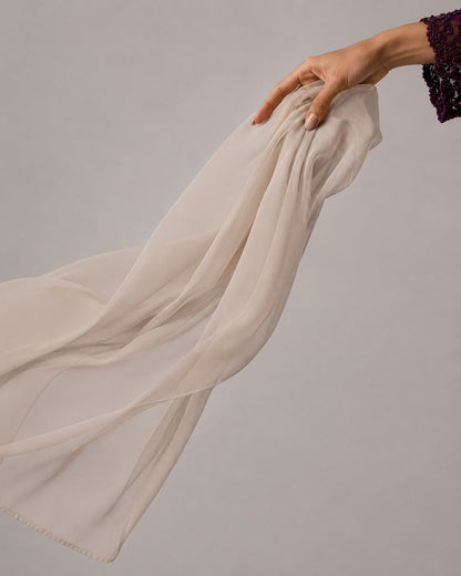 Dyed Chiffon Duppata - Skin