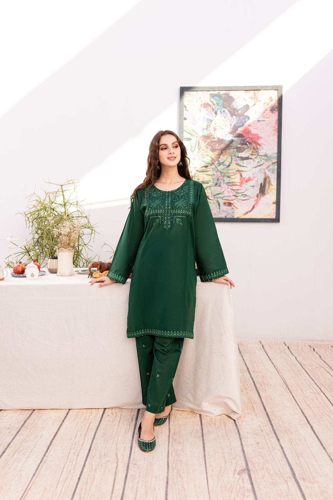 Lawn 2PC Embroidered Dress - 1038