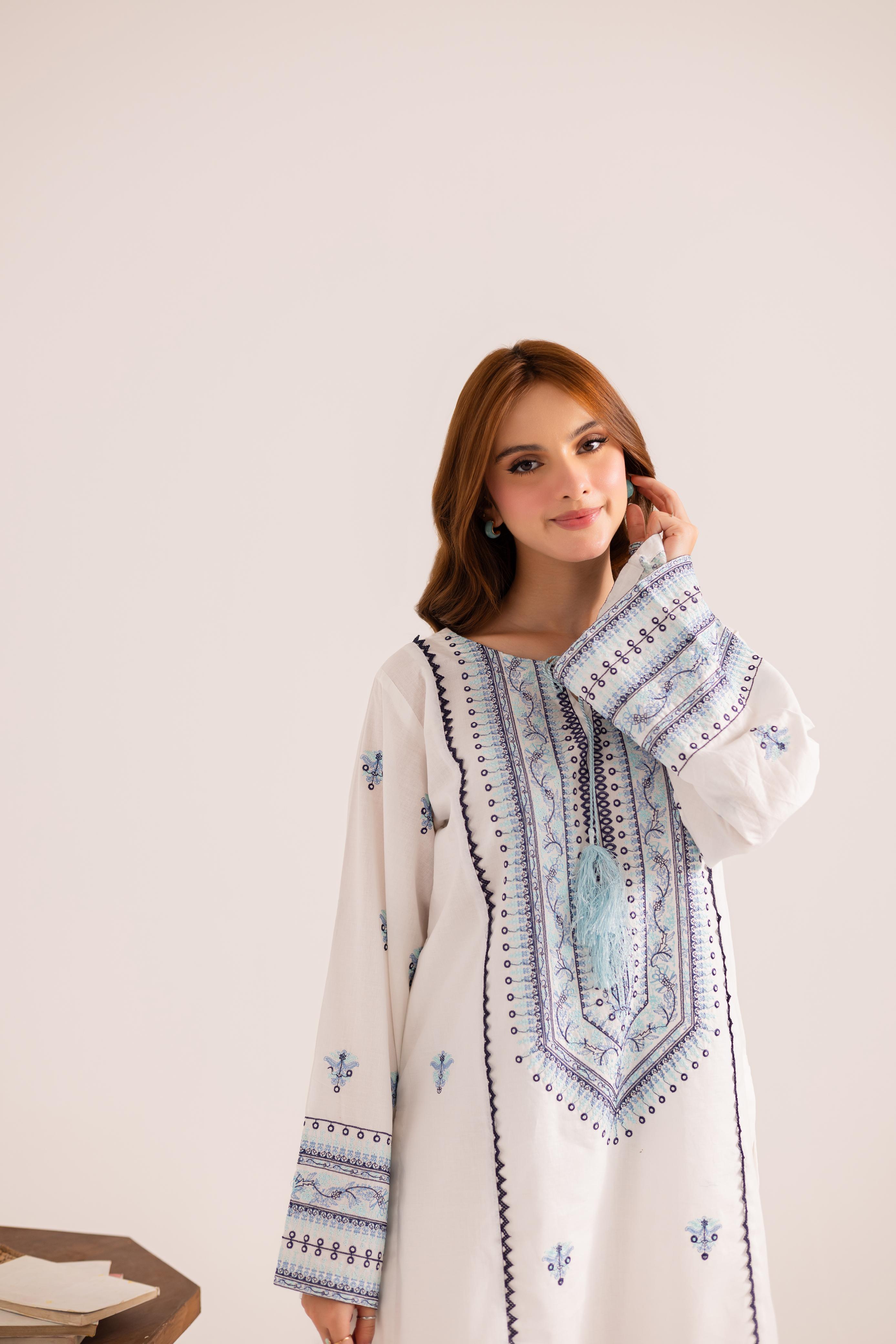 2PC Embroidered Dress - 1129