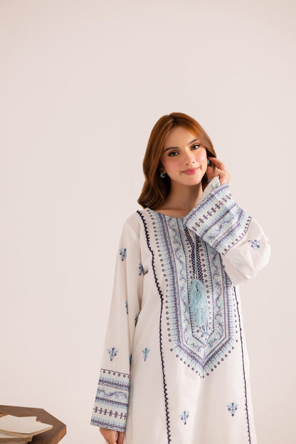 2PC Embroidered Dress - 1129