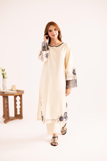 2PC Embroidered Dress - 1139