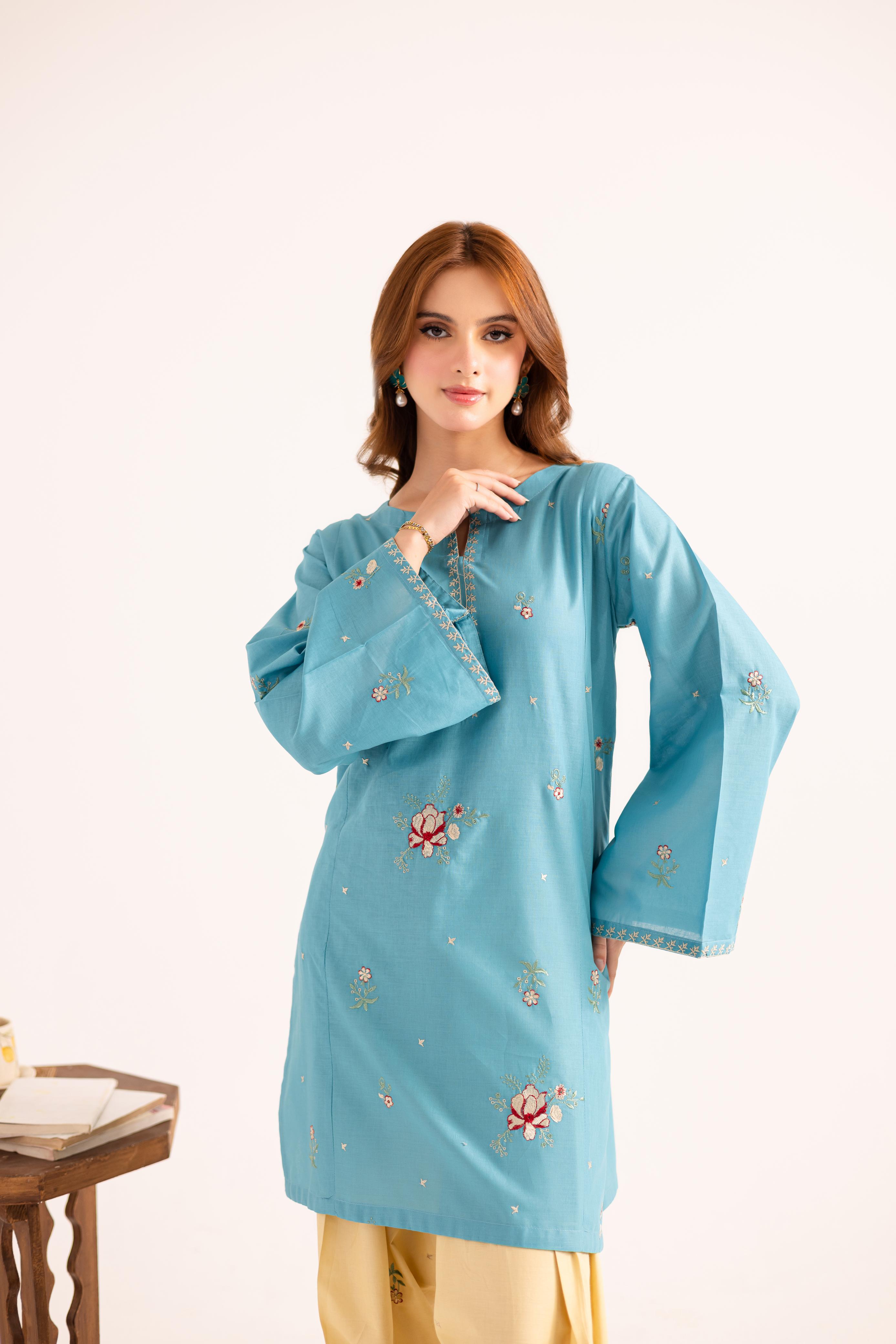 2PC Embroidered Dress - 1132