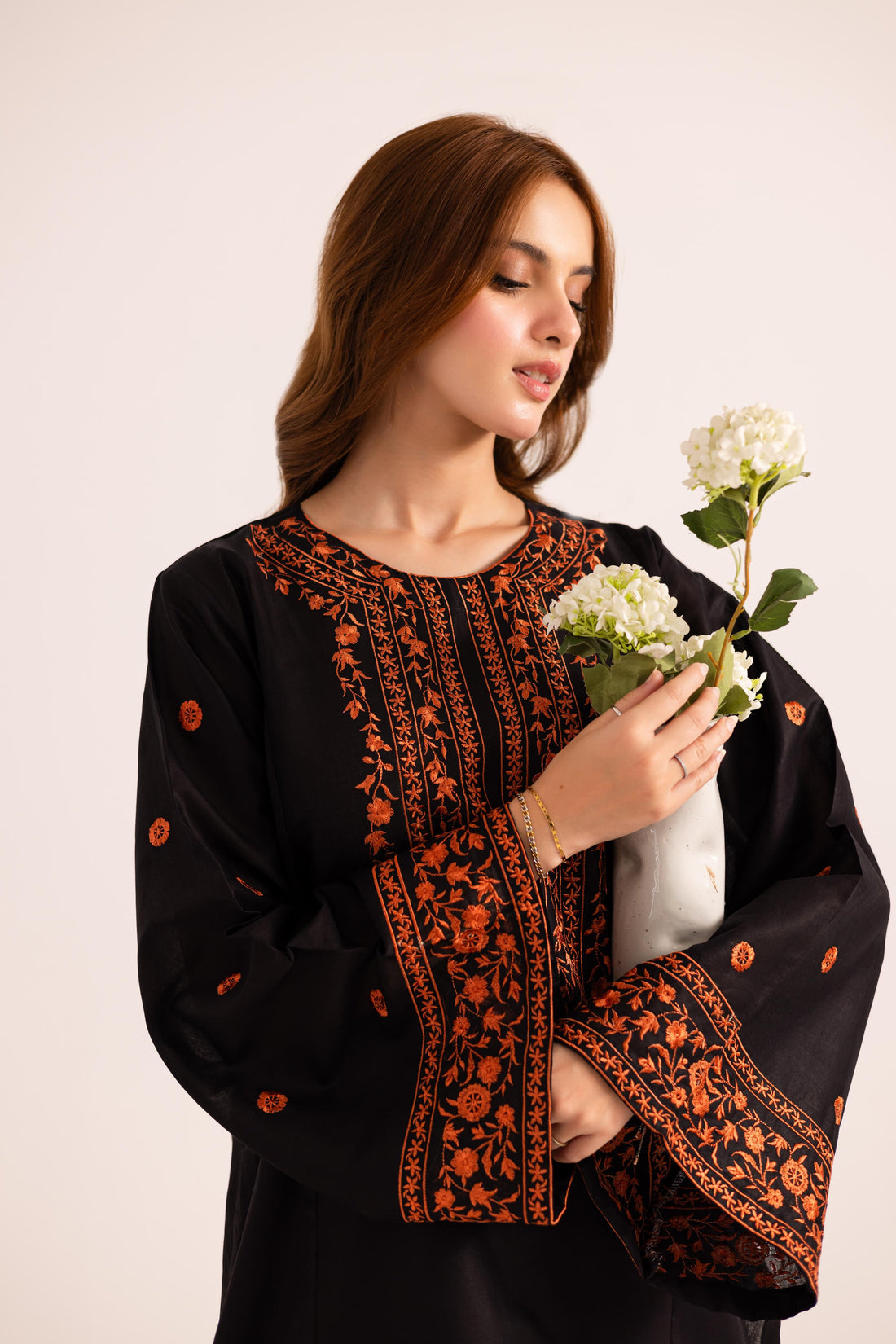 2PC Embroidered Dress - 1141