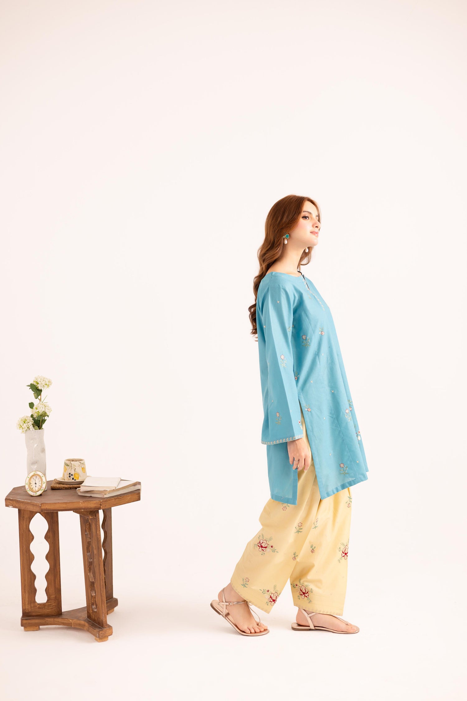 2PC Embroidered Dress - 1132