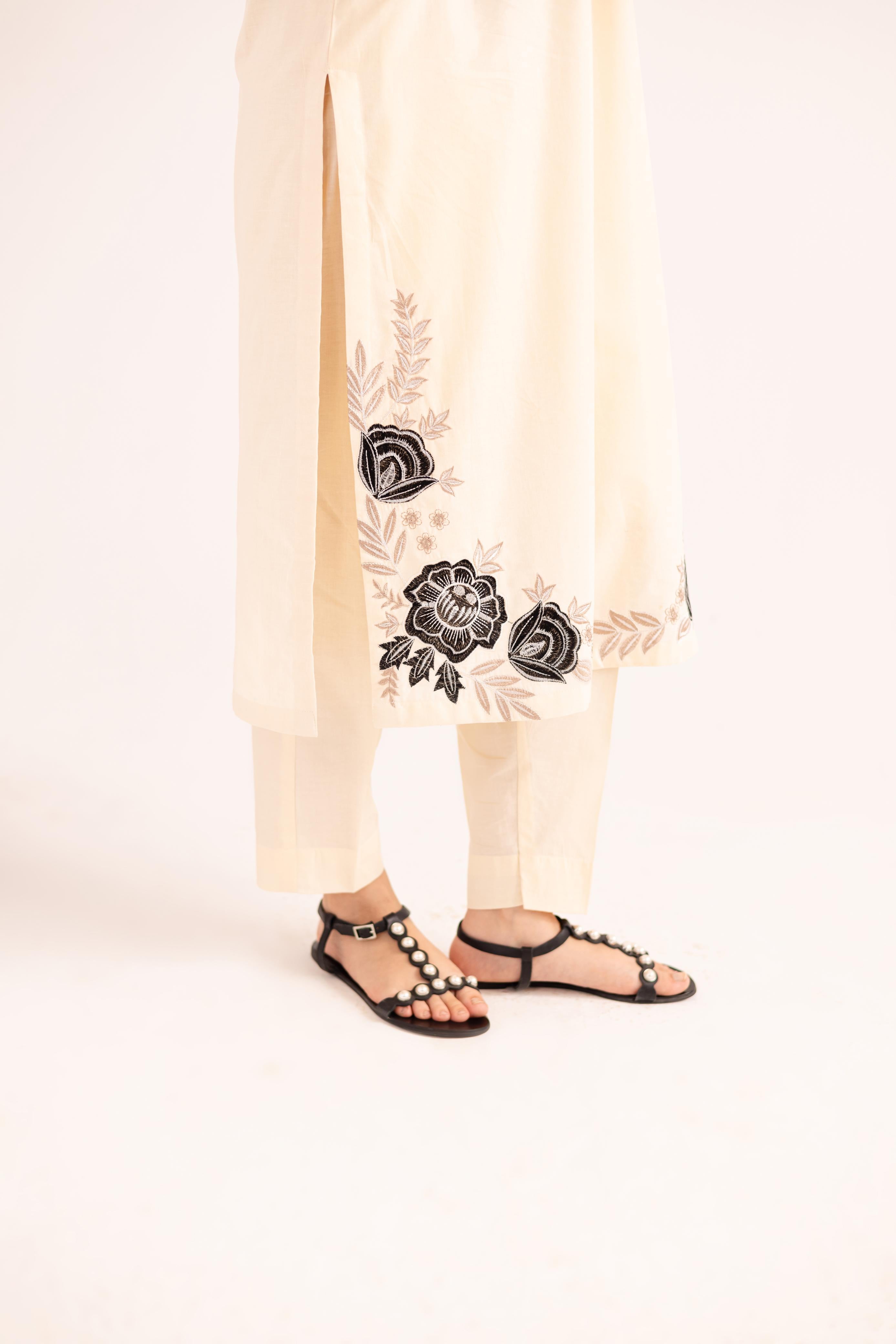 2PC Embroidered Dress - 1139