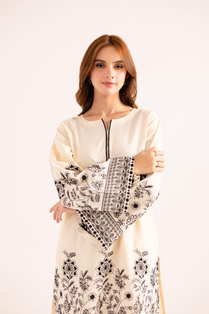 2PC Embroidered Dress - 1142
