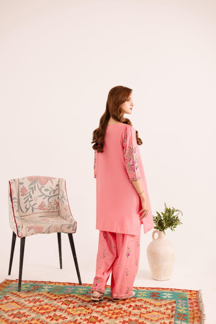 2PC Embroidered Dress - 1128