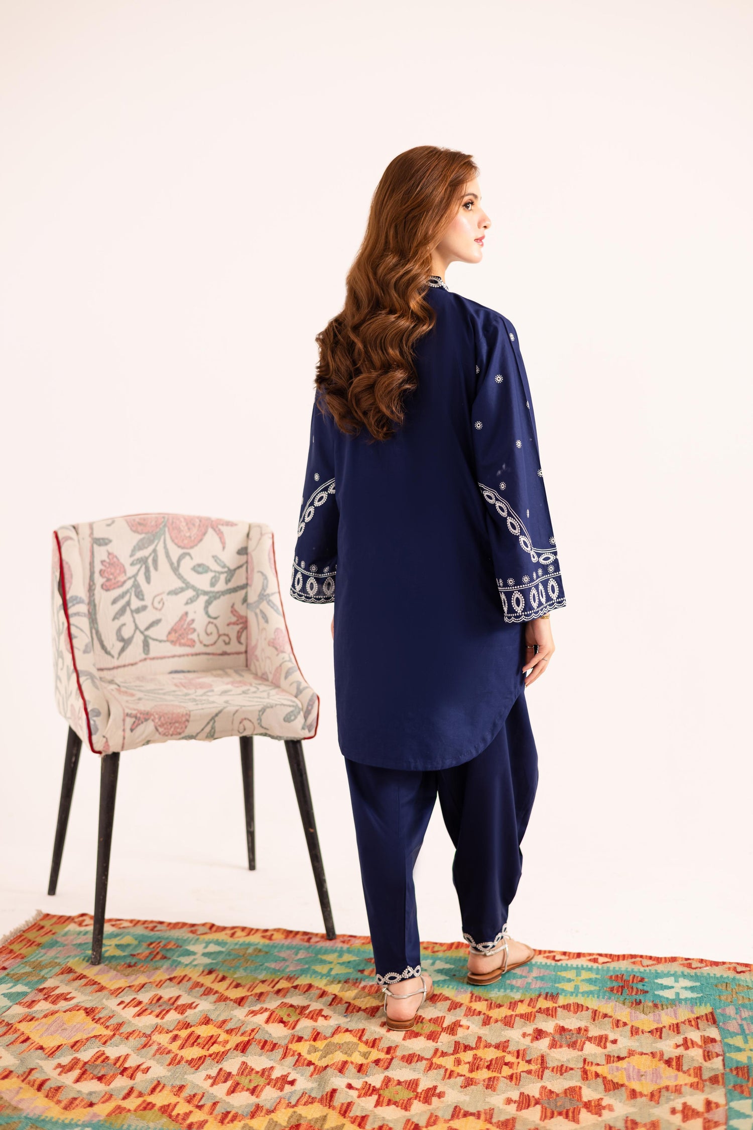 2PC Embroidered Dress - 1137