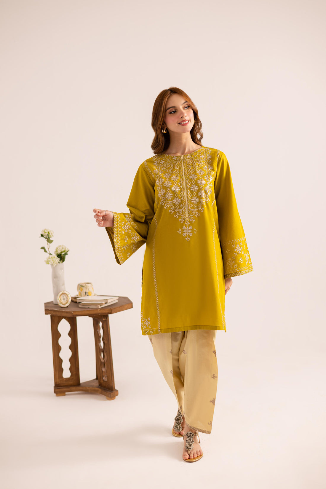 2PC Embroidered Dress - 1133