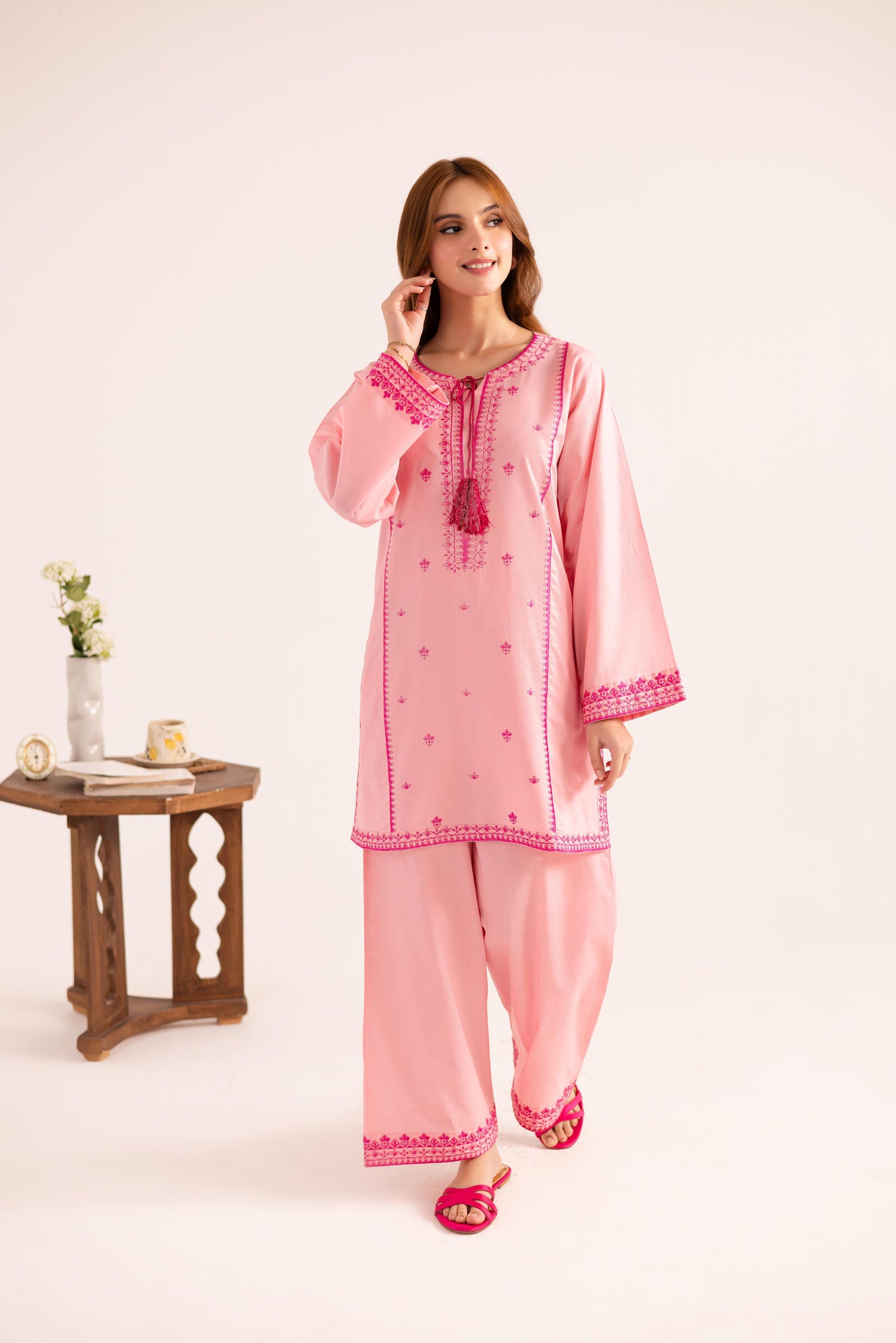 2PC Embroidered Dress - 1127