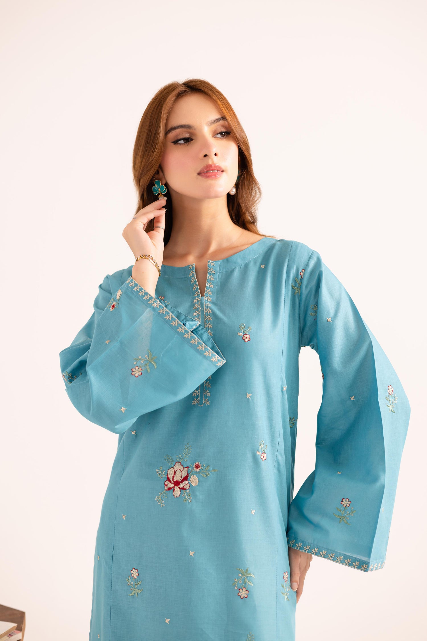 2PC Embroidered Dress - 1132