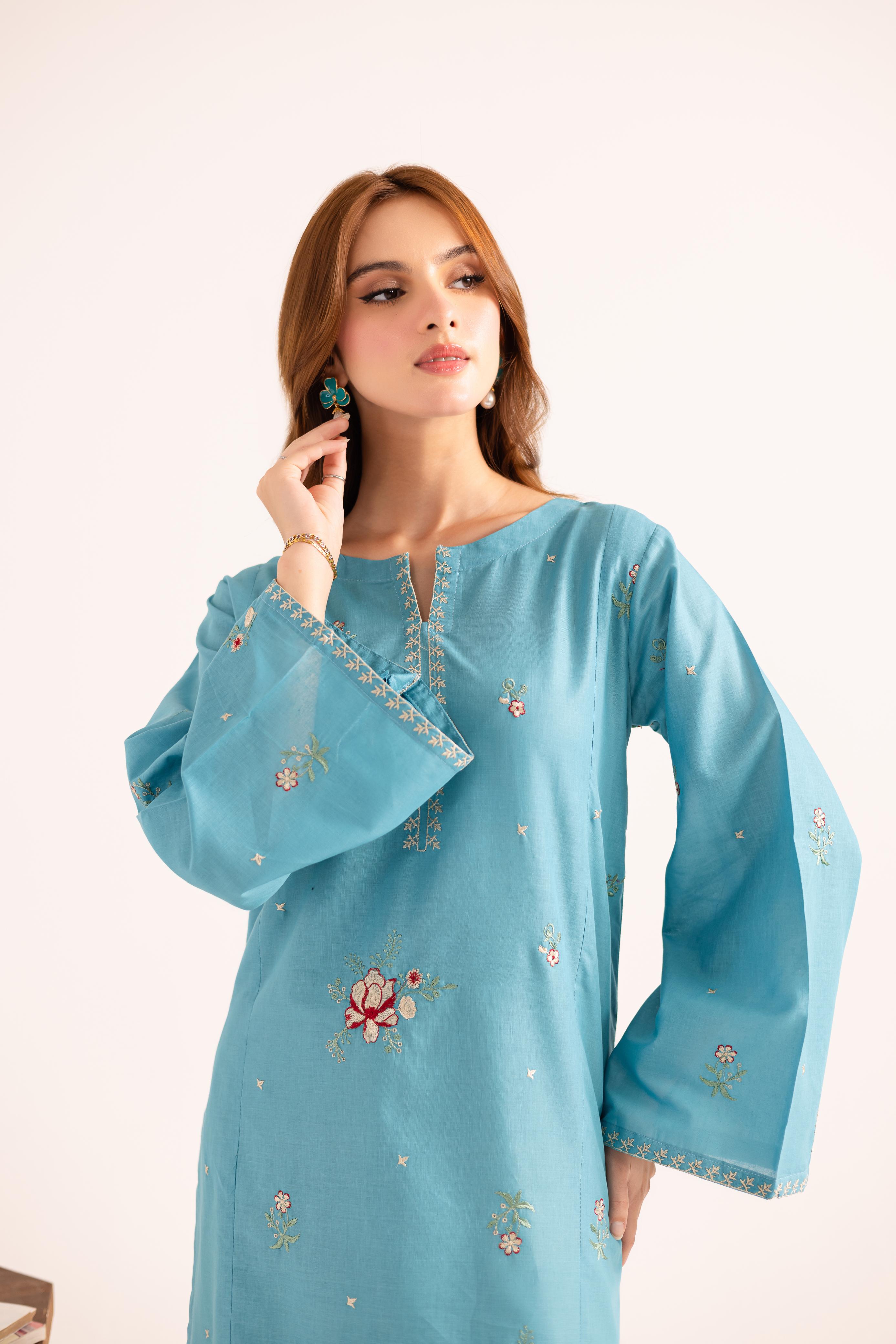 2PC Embroidered Dress - 1132