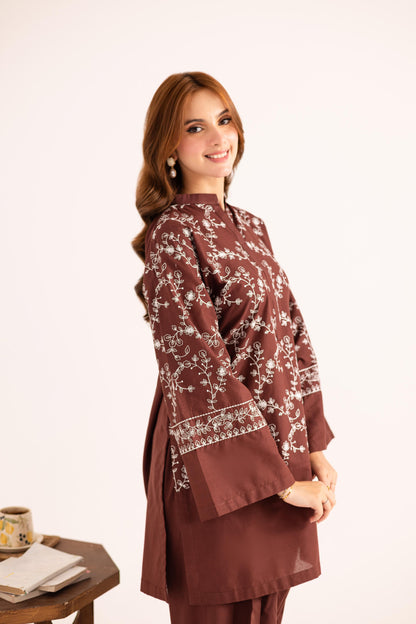 2PC Embroidered Dress - 1130