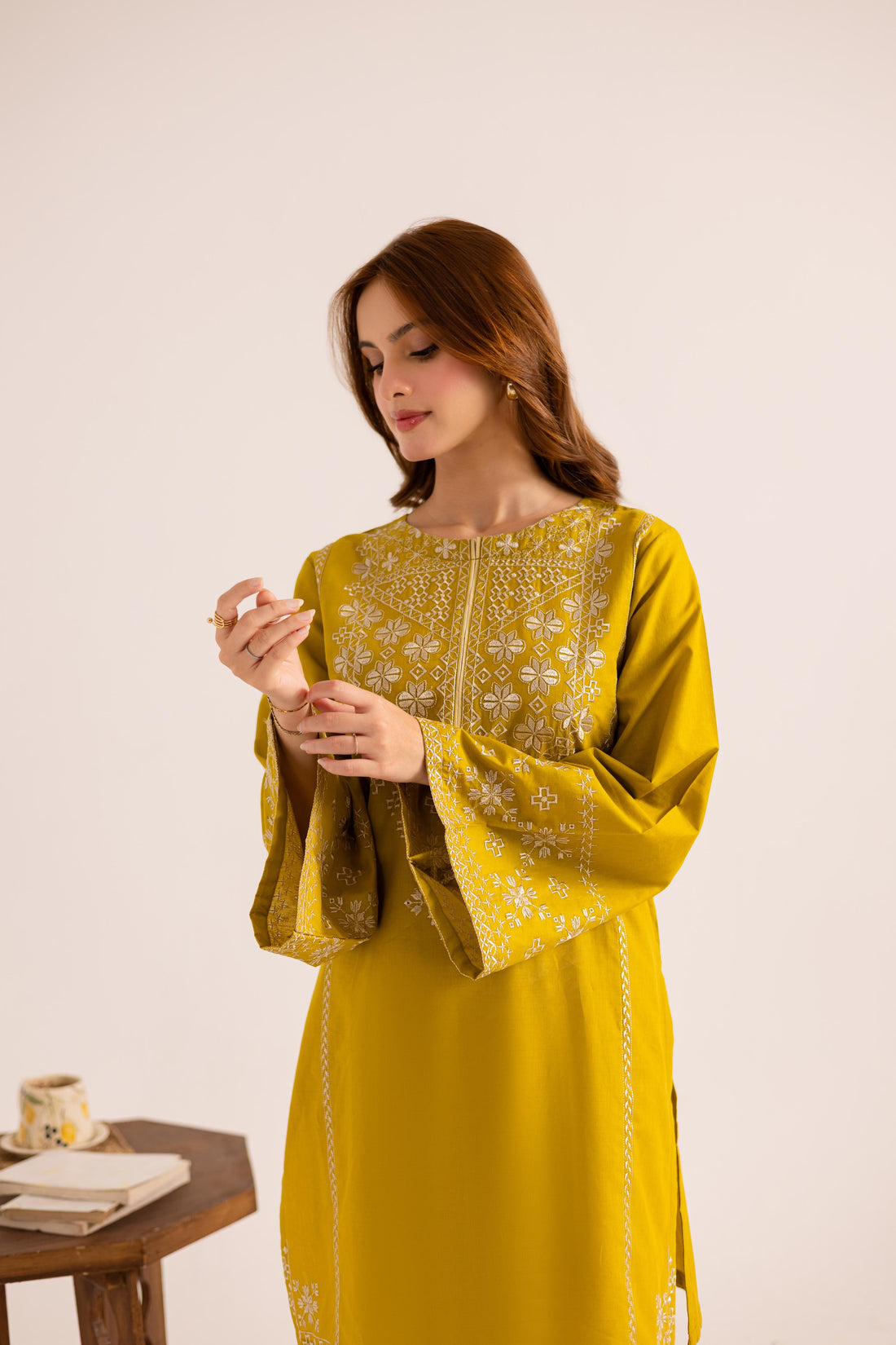 2PC Embroidered Dress - 1133
