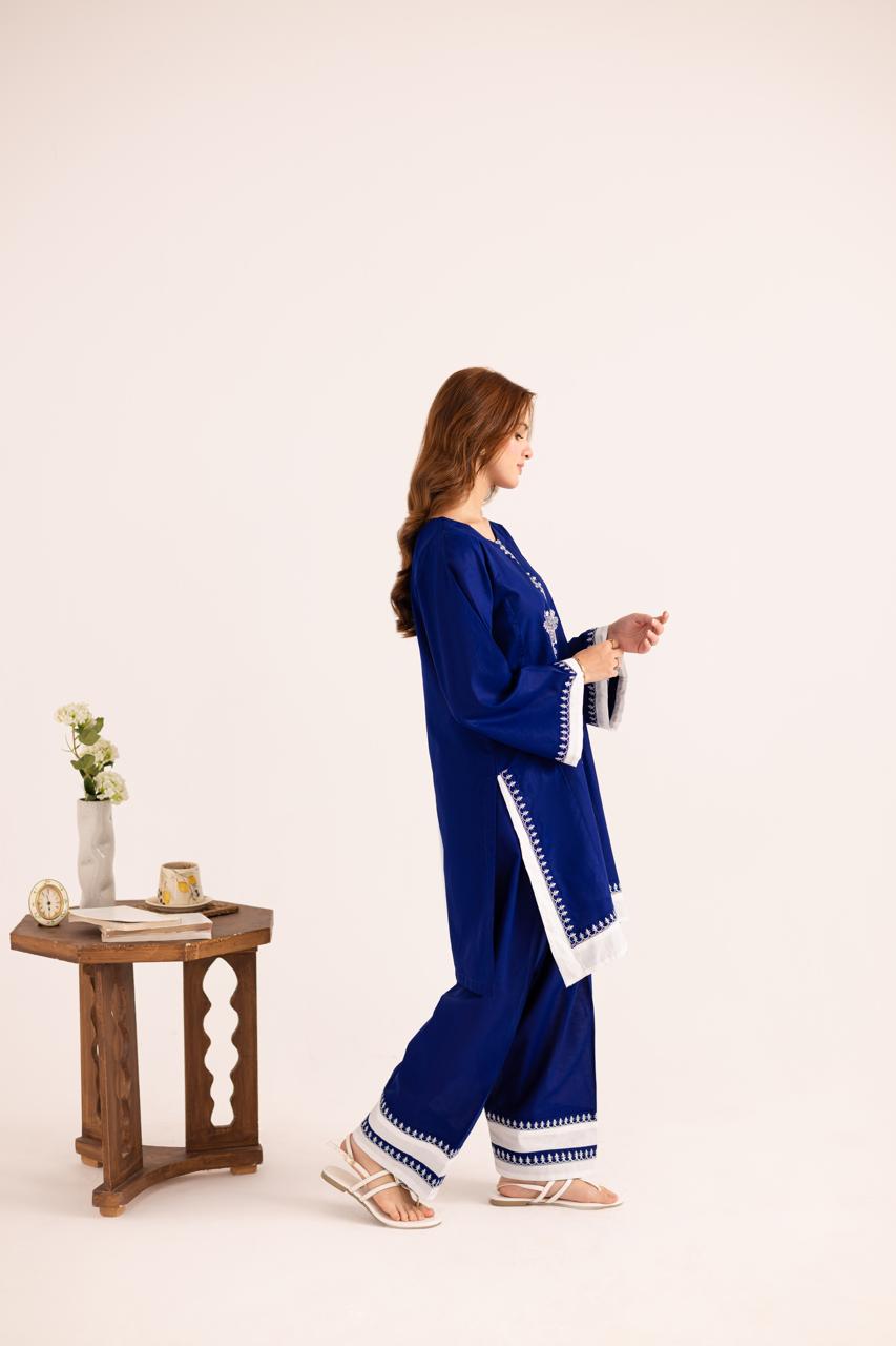 2PC Embroidered Dress - 1138