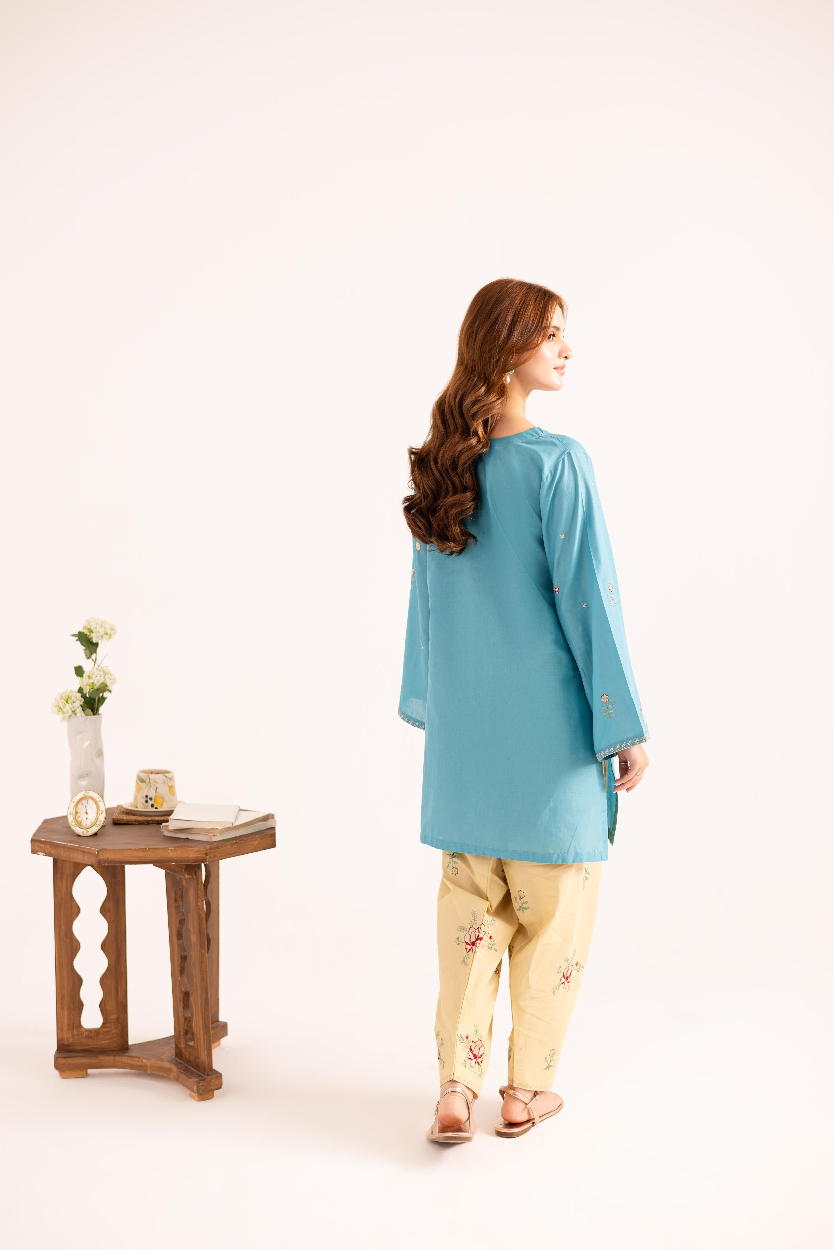 2PC Embroidered Dress - 1132