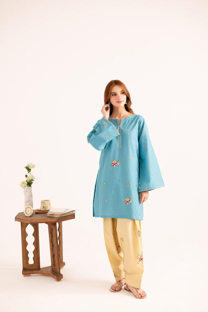 2PC Embroidered Dress - 1132