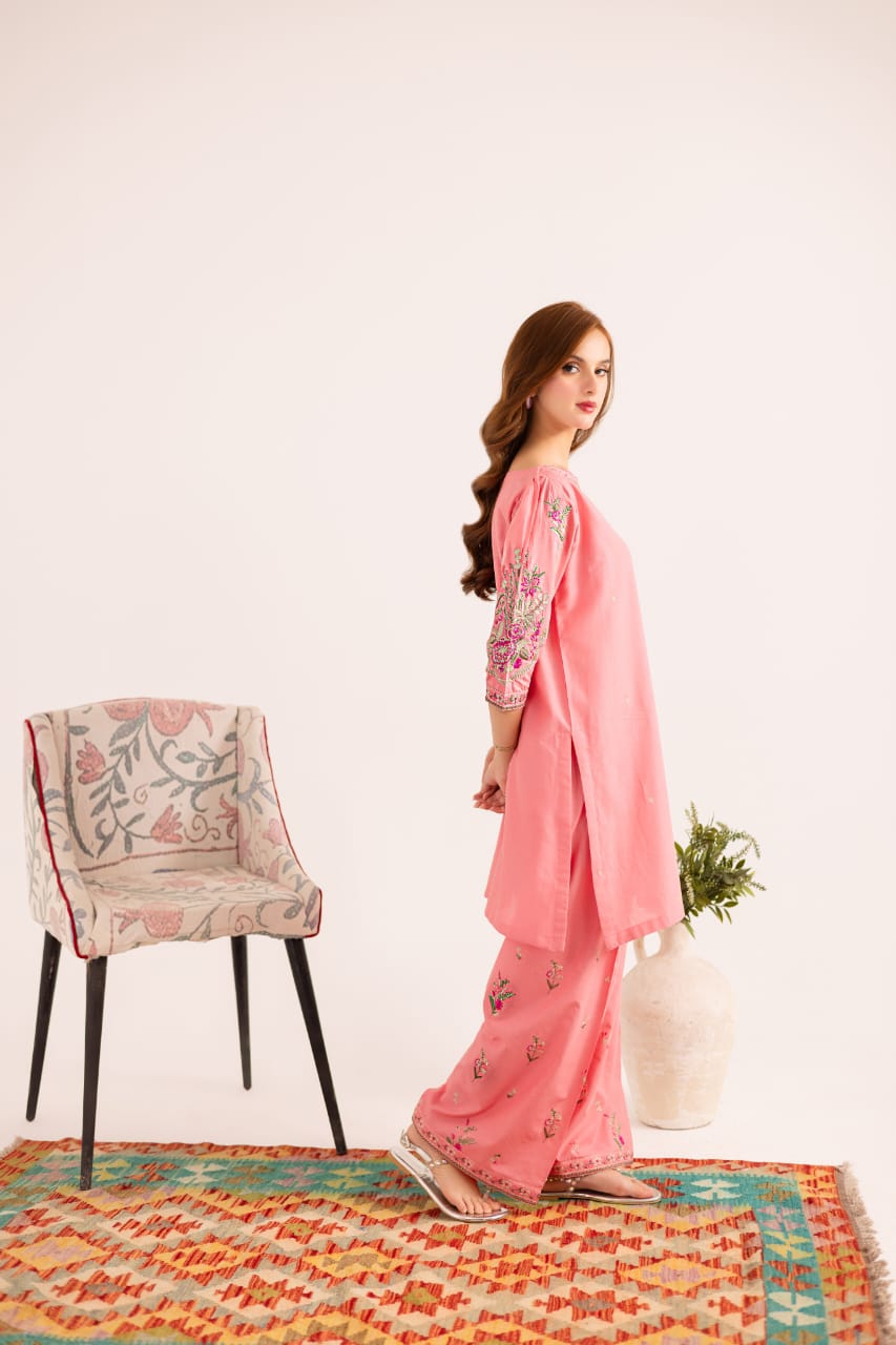 2PC Embroidered Dress - 1128