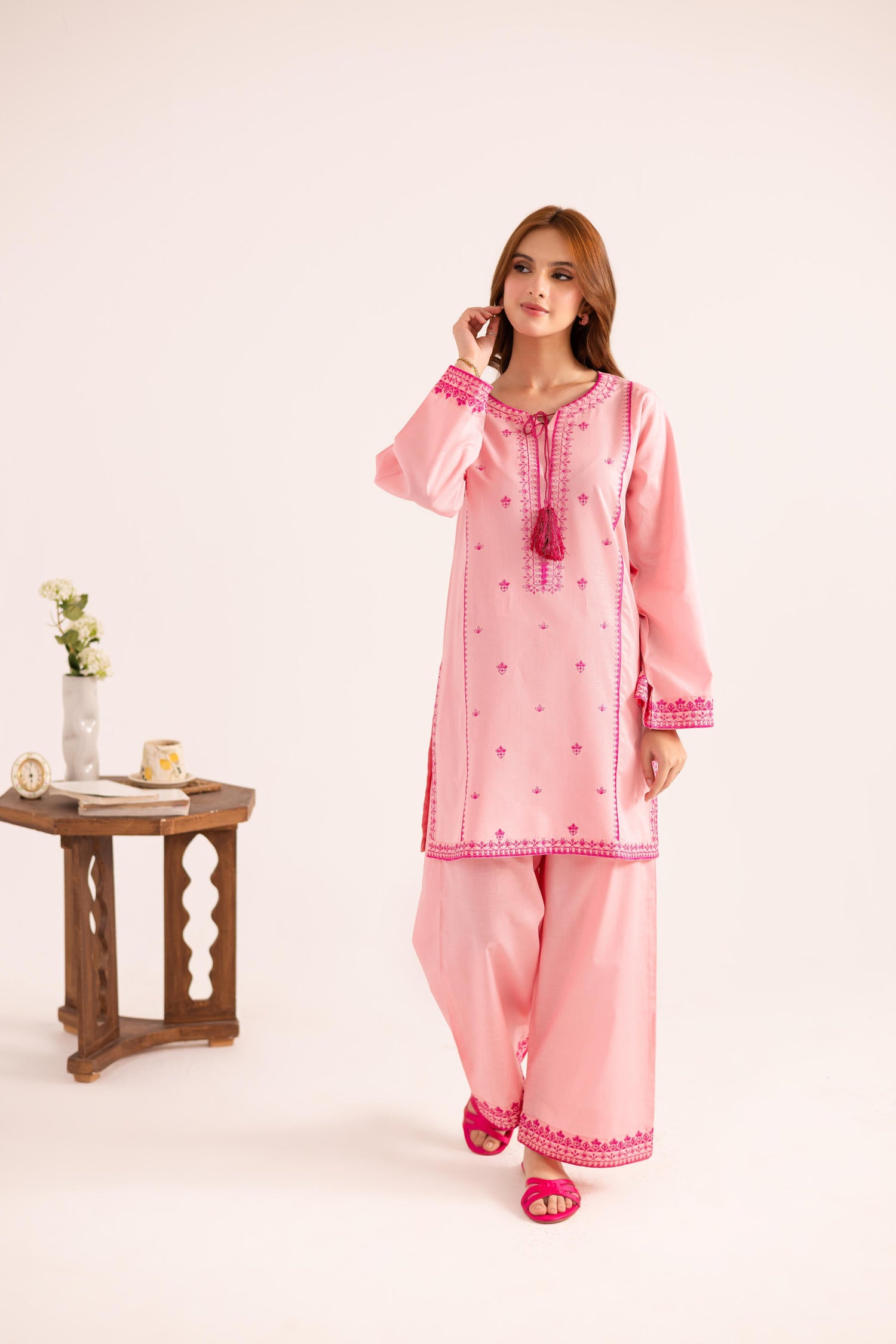 2PC Embroidered Dress - 1127