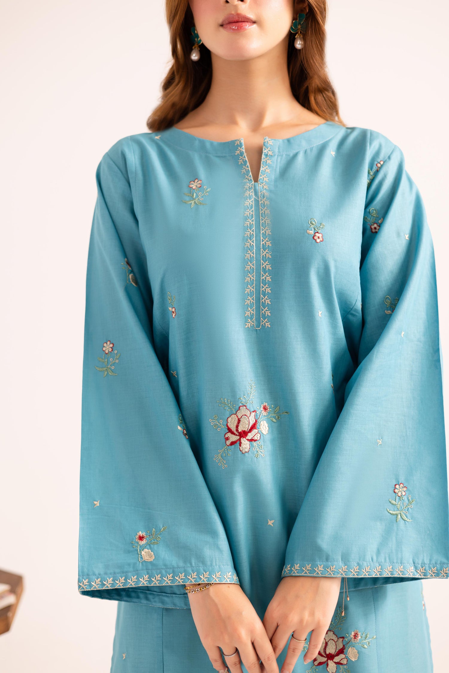 2PC Embroidered Dress - 1132