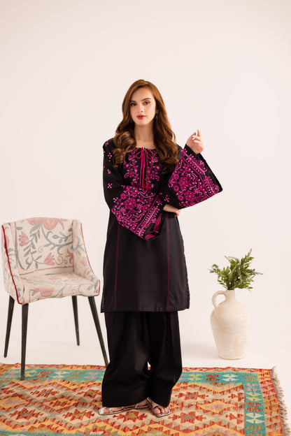 2PC Embroidered Dress - 1135