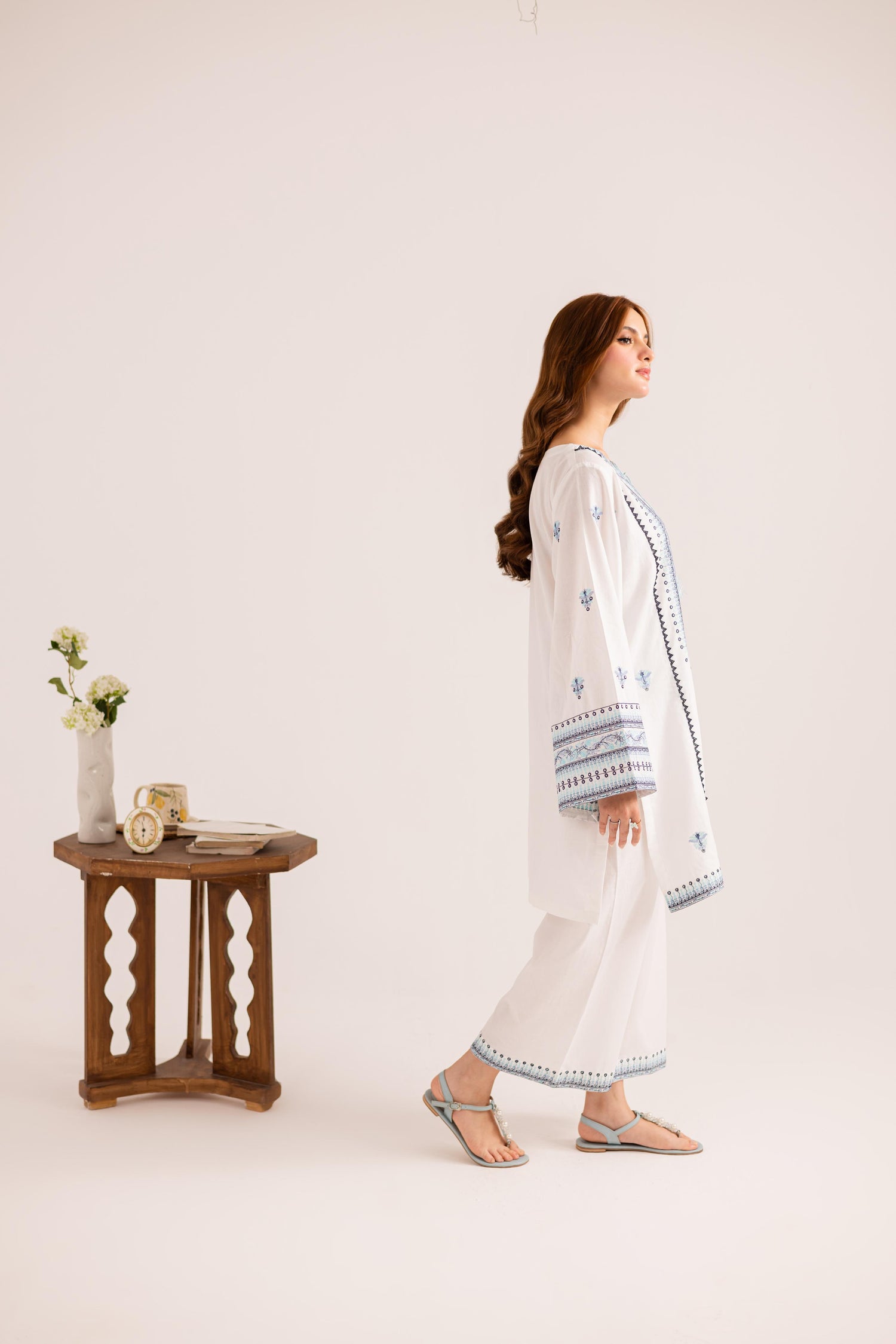 2PC Embroidered Dress - 1129