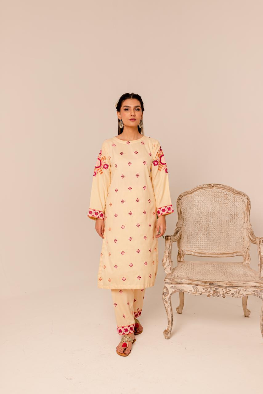 Embroidered 2PC Dress- EMOP9